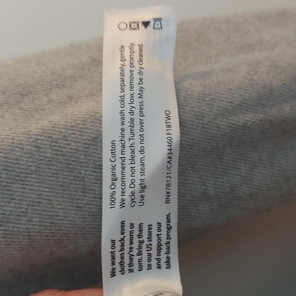 Eileen Fisher Organic Cotton Button Down Top Collarless Light Gray Size Medium - Picture 8 of 8